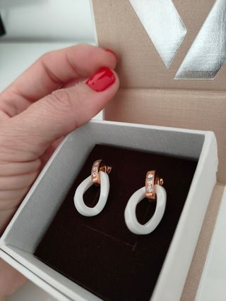 Pendientes Viceroy | Dorado y Blanco