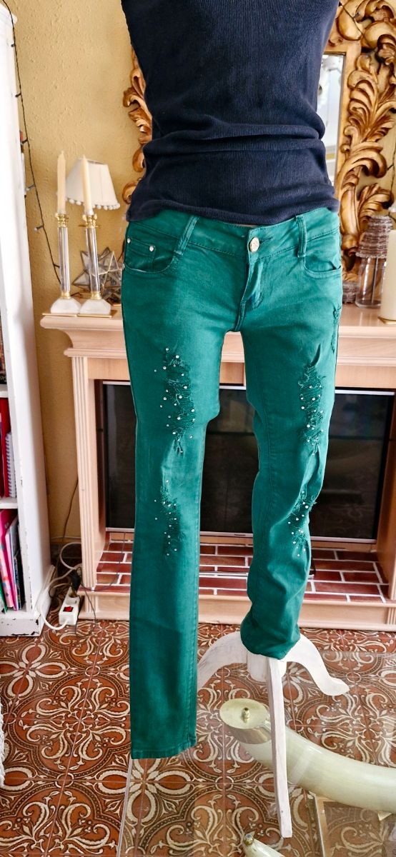 Calças jeans de fantasia estilo skinny