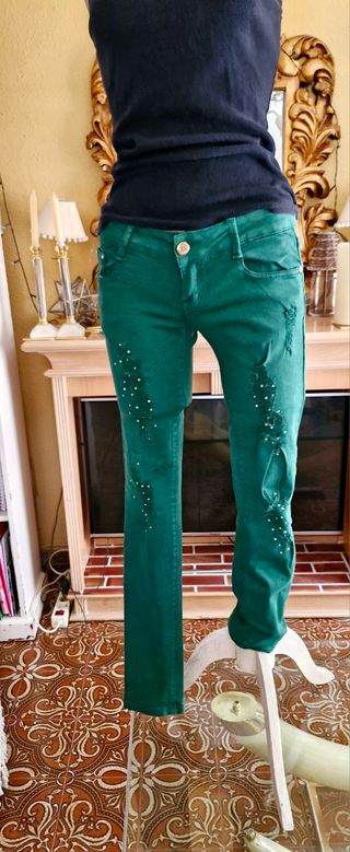 Pantalón vaquero de fantasía estilo pitillo 