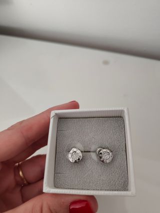 Pendientes Plata Brillantes Redondos