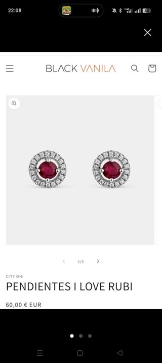 Pendientes I love rubí rojos