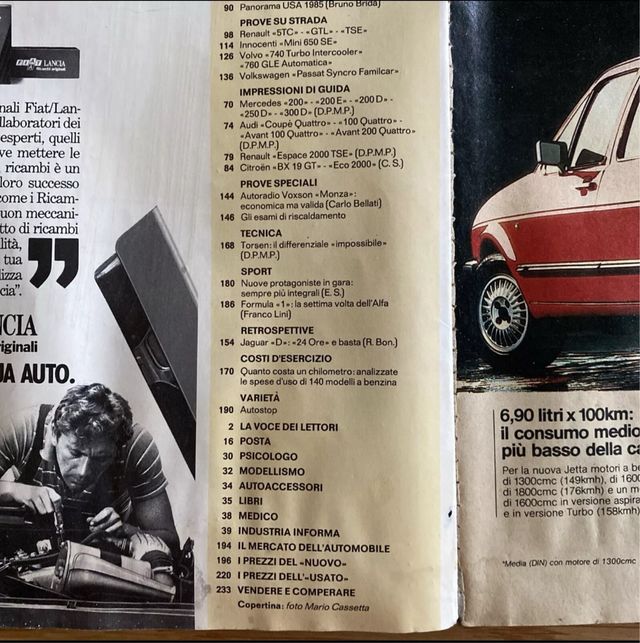 Quattroruote N. 351 Gennaio 1985 Rivista di auto