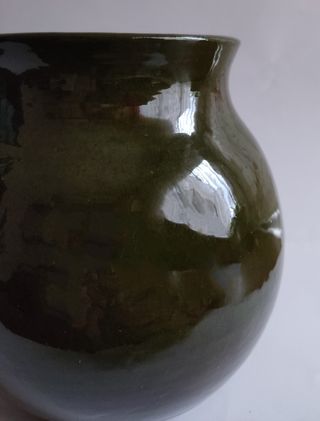 ANTIGUA TINAJA O JARRÓN CERÁMICA ESMALTADA