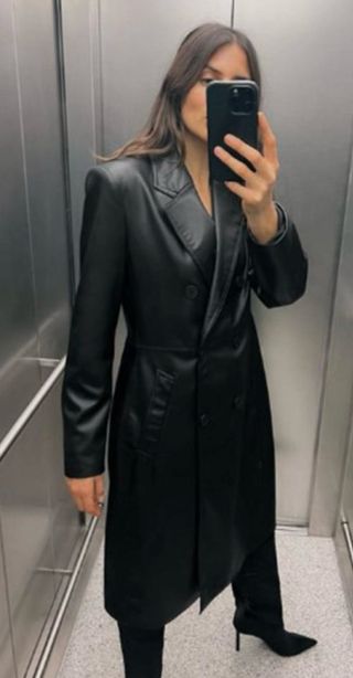 Abrigo Polipiel Negro