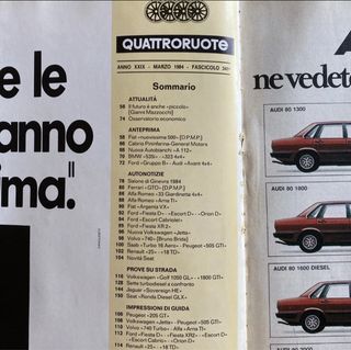 Quattroruote n. 341 marzo 1984  Rivista di Auto