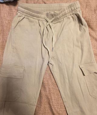 Pantalon elastico beige