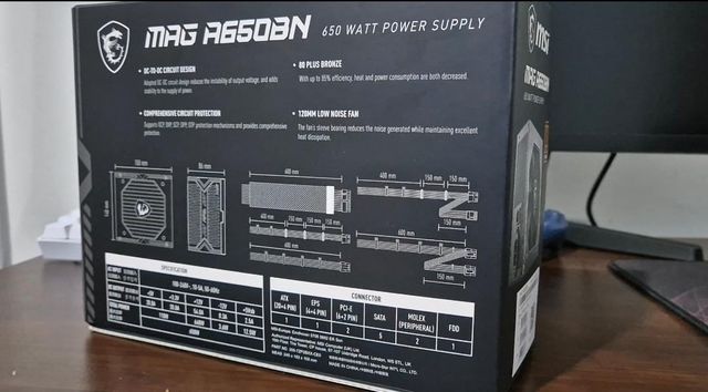 Fuente MSI A650BN 80 Plus Bronce