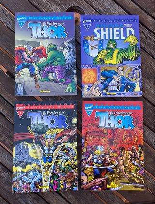 Lote de 4 tomos de Biblioteca Marvel Thor y shield