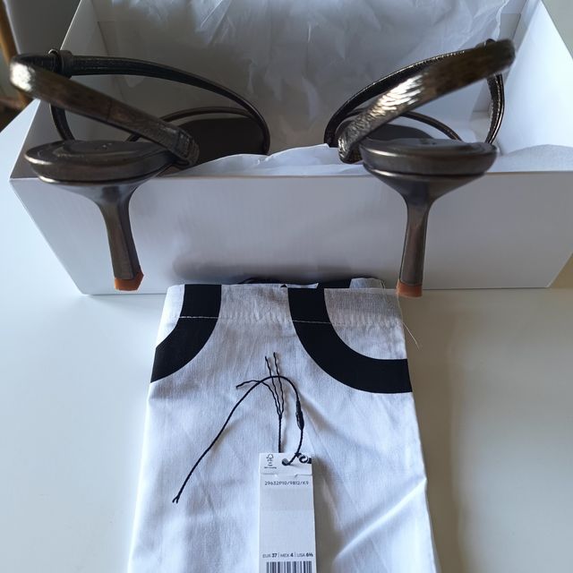 Sandalias AD marrón plata, talla 37