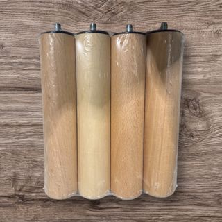 4 Patas somier haya redondas. Altura 25 cm