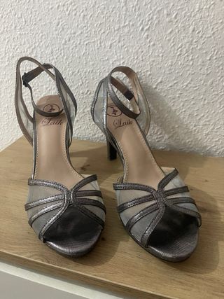 Tacones plata fiesta