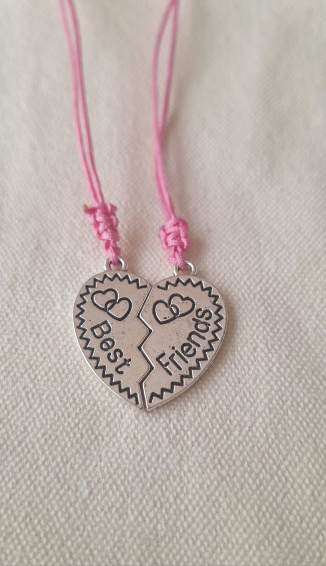 Colgantes mejores amigas - corazones
