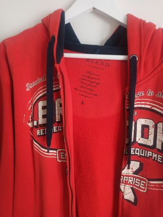 Sudadera Blend negra con detalles azules XL