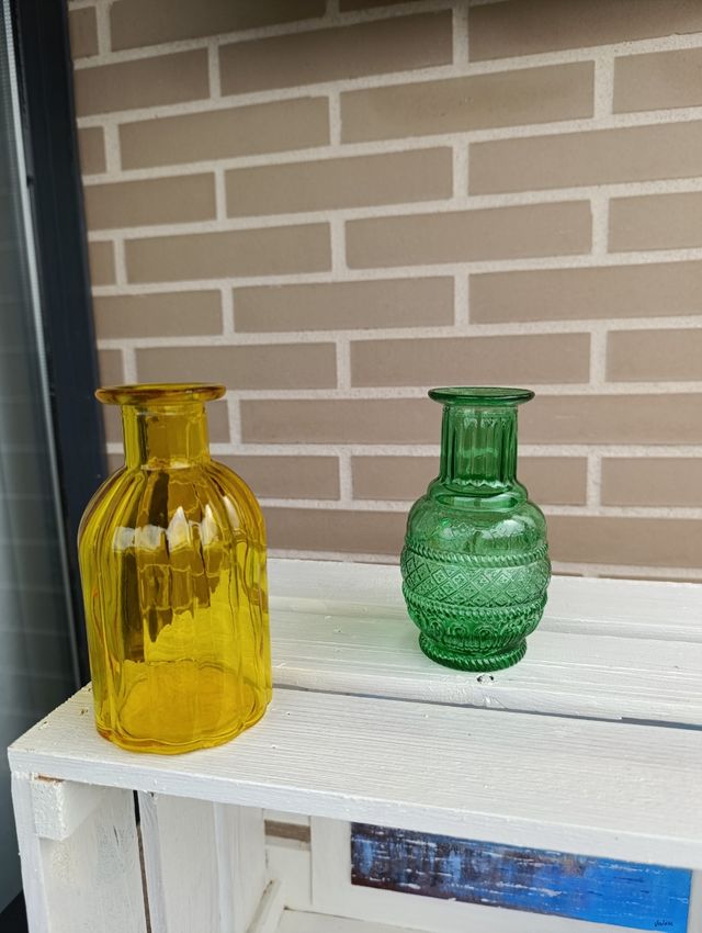 Jarrón decorativo amarillo - Vidrio