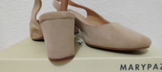Zapatos tacón nude antelina T39 Marypaz 