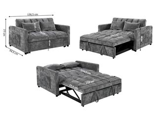 Sofá cama Hannah 2 plazas - Gris