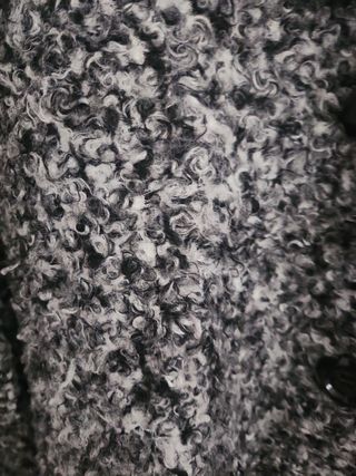 Abrigo lana gris capucha