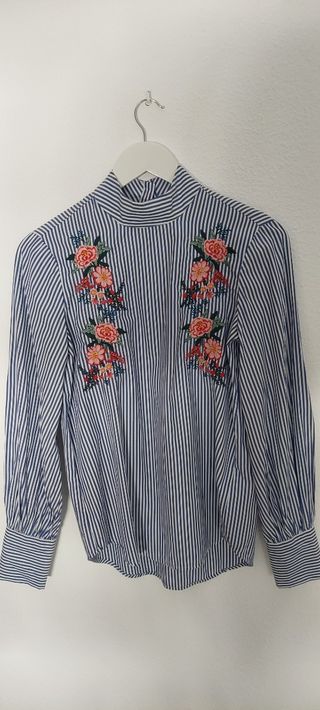 Blusa rayas azul-blanco mujer