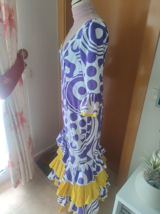 Vestido Flamenca - morado y amarillo