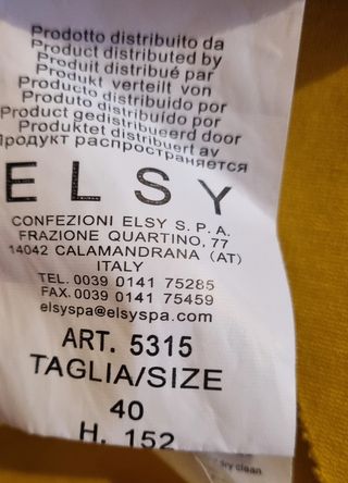 Abito ELSY - giallo - taglia 40 h 152