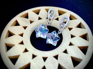 Pendientes de Cuarzo Blanco en Plata