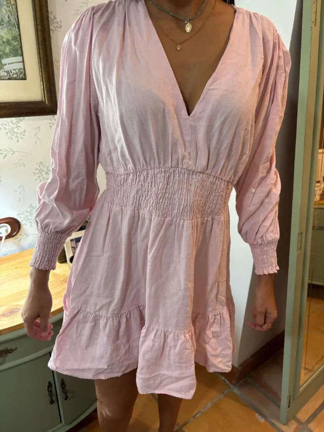 Vestido Zara rosa talla L