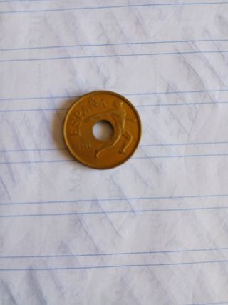 Moneda España 25 pts 1991 lanzador disco