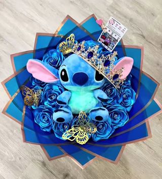 Ramo Stitch: Azul o rosa con corona