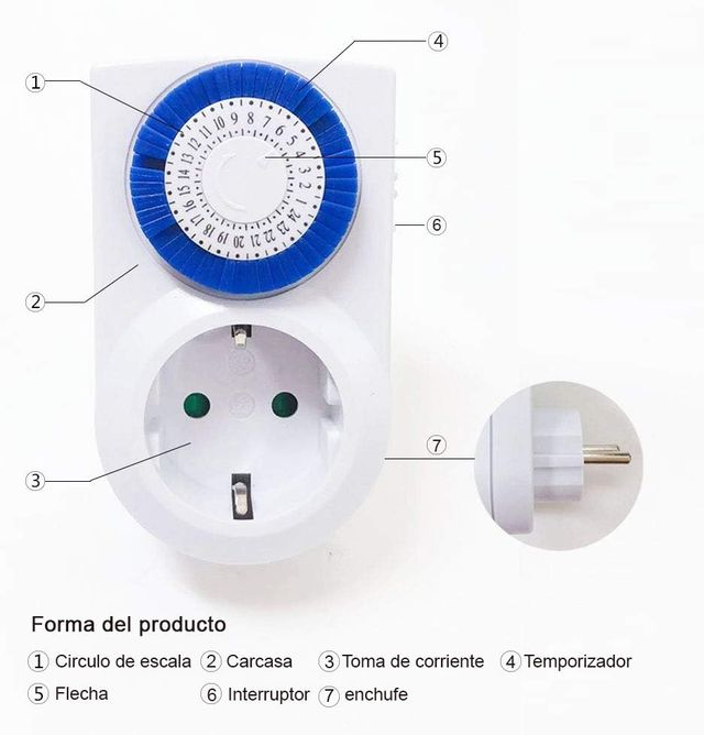 EXTRASTAR Enchufe Temporizador Mecánico de 24h