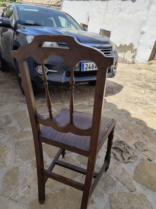 6 sillas madera antiguas, de cedro macizo