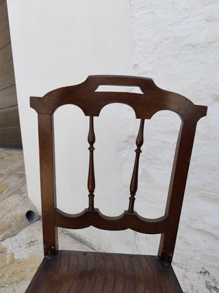 6 sillas madera antiguas, de cedro macizo