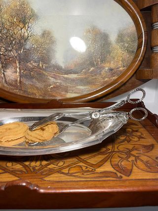 Pinza da Servizio in Metallo Argentato Art Déco