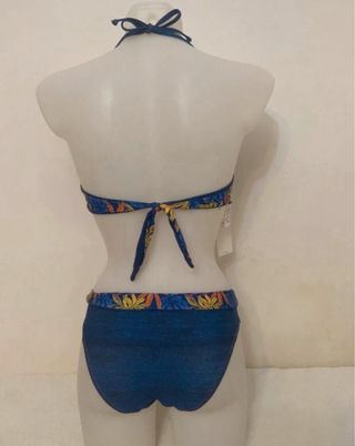 Bikini reversible T38 azul multicolor