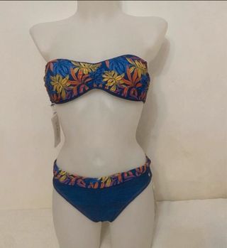 Bikini reversible T38 azul multicolor