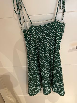 Vestido corto verde estampado