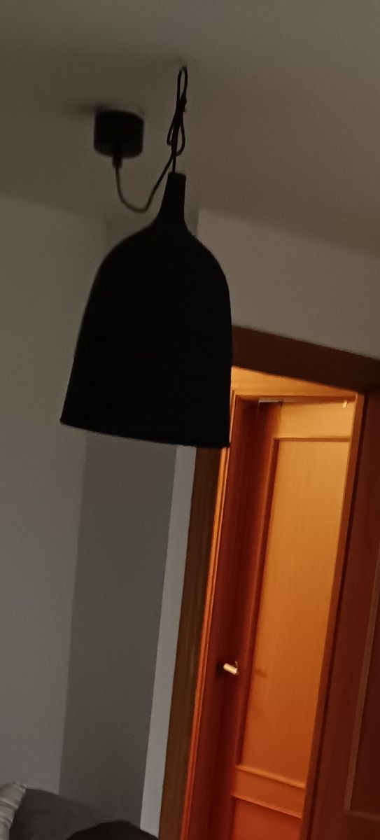 Lámpara ratán negra - colgante