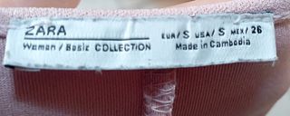 Vestito a spalle scoperte Zara rosa-nero-corallo