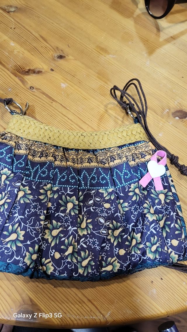 Bolso bandolera - Tejido - Azul verdoso