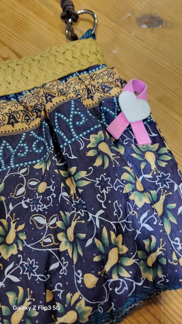 Bolso bandolera - Tejido - Azul verdoso