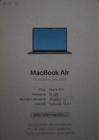MacBook Air M4 13" Medianoche 16GB