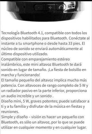 Mini Altavoz Bluetooth 4.1