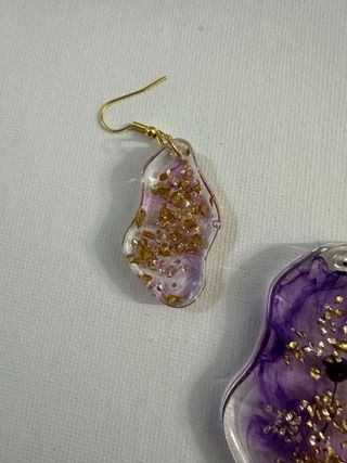 Set Collana e Orecchini Resina Viola