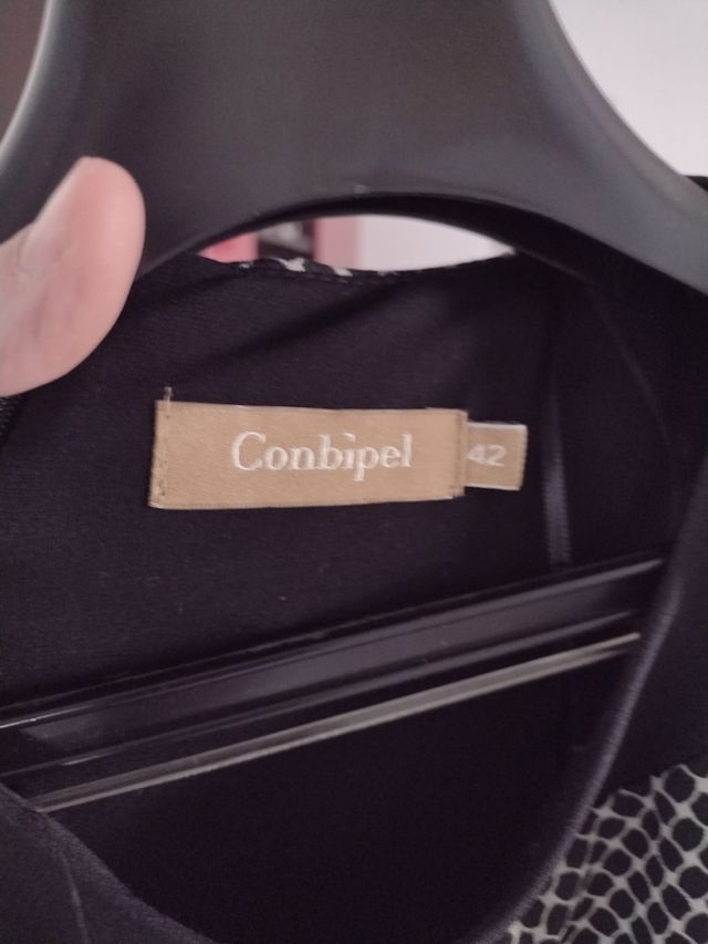 Abito Conbipel Tg. 42 - Bianco/Nero