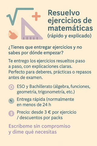 Clases privadas y resuelvo ejercicios matemáticas