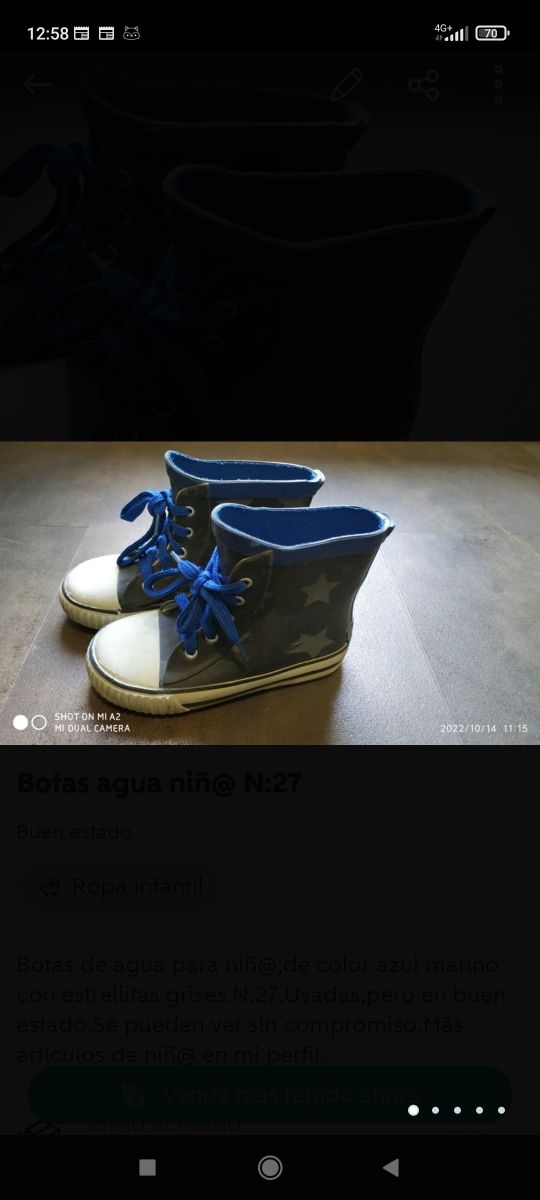 Botas agua azules estrellas nº 27