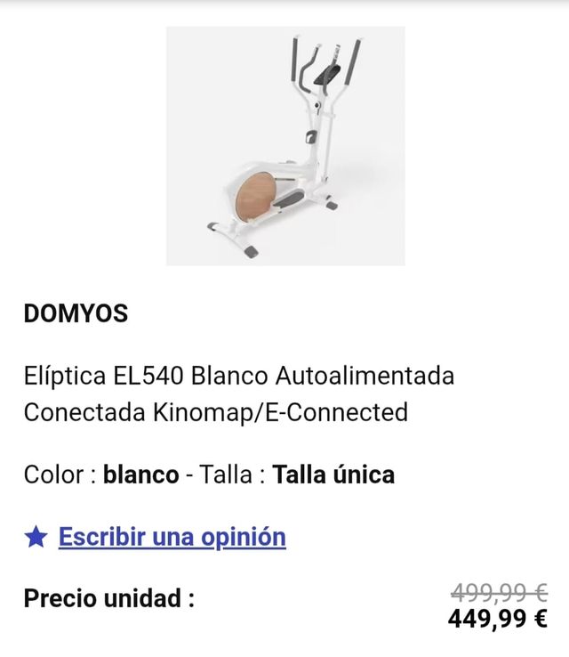 Bicicleta  Elíptica DOMYOS EL540 blanca