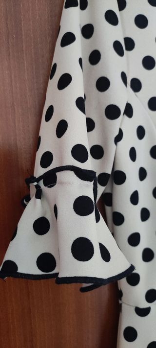 Traje Flamenca lunares beige