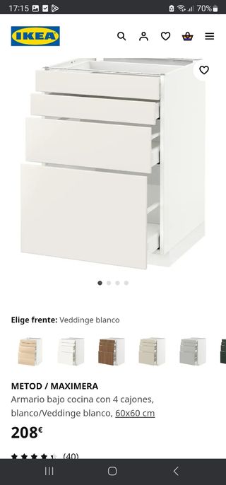Mueble cocina Ikea Maximera blanco