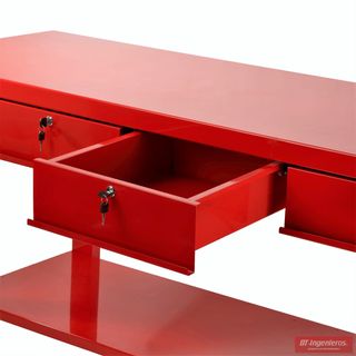 Banco de trabajo profesional de acero con 3 cajones | 200 x 64 x 85 cm.| 81 Kg.