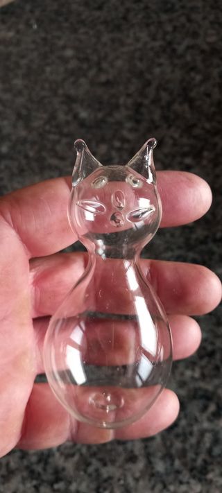 Gatto vetro vintage 10cm